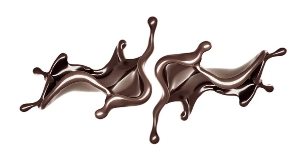 Bir tutam siyah çikolata. 3d illüstrasyon, 3d canlandırma. — Stok fotoğraf