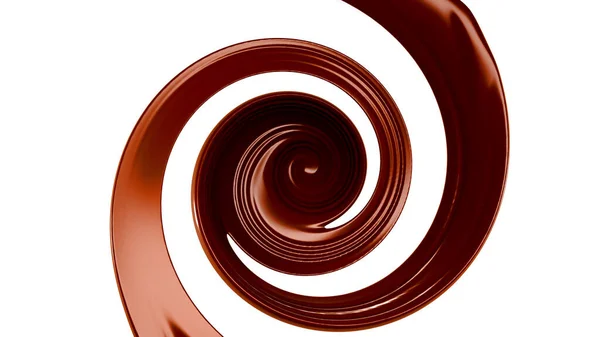 Een scheutje pure chocolade. 3d illustratie, 3d weergave. — Stockfoto