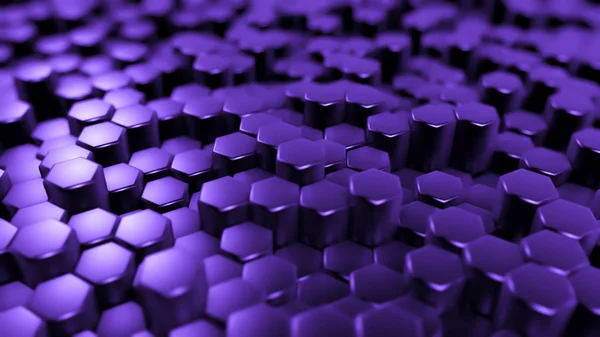Lila hexagon bakgrund. 3D-illustration, 3D-återgivning. — Stockfoto