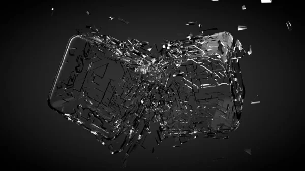 Cubo de vidro partido. Ilustração 3d, renderização 3d . — Fotografia de Stock
