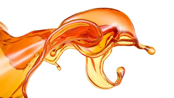 Розщеплення апельсинового соку. 3d ілюстрація, 3d візуалізація . — стокове фото