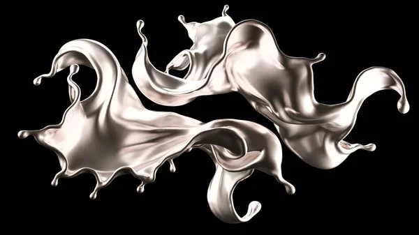 Lussuoso schizzo d'argento. Illustrazione 3d, rendering 3d . — Foto Stock