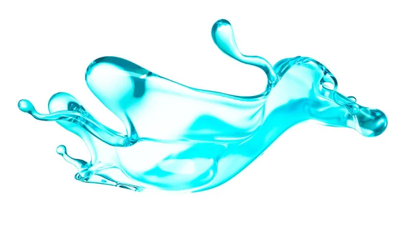 Голубая капля воды. 3D иллюстрация, 3D рендеринг . — стоковое фото