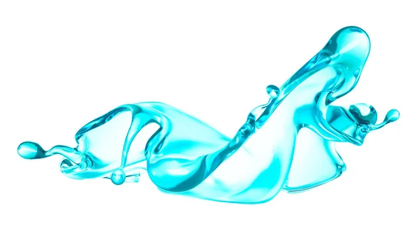 Une éclaboussure bleue d'eau. Illustration 3d, rendu 3d . — Photo