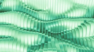 Çizgileri olan yeşil arkaplan. 3d illüstrasyon, 3d canlandırma.
