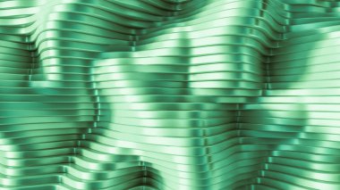 Çizgileri olan yeşil arkaplan. 3d illüstrasyon, 3d canlandırma.