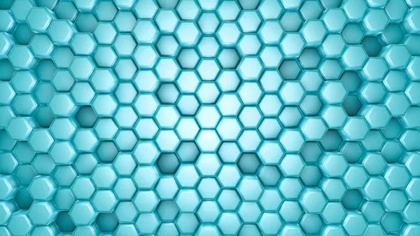 Turquoise hexagon background. 3d illustration, 3d rendering. — Stock Photo, Image