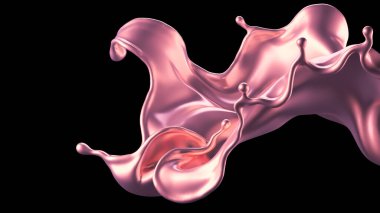 Lüks, güzel, pembe altın rengi. 3d illüstrasyon, 3d canlandırma