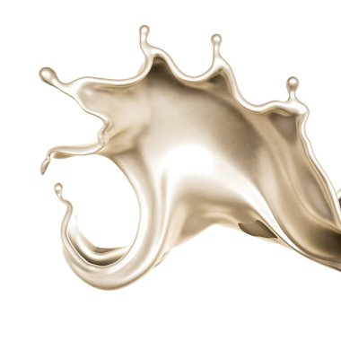 Bir tutam süt. 3d illüstrasyon, 3d canlandırma.