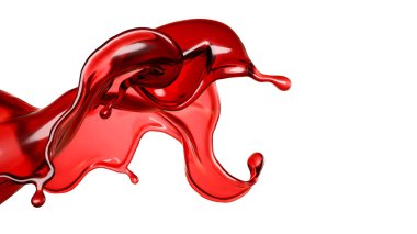 Bir yudum şarap. 3d illüstrasyon, 3d canlandırma.