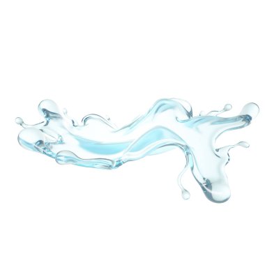 Mavi bir damla su. 3d illüstrasyon, 3d canlandırma.