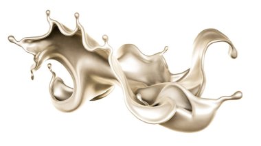 Bir tutam süt. 3d illüstrasyon, 3d canlandırma.