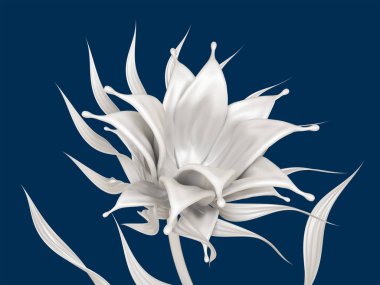 İzole splash süt. 3D Resim, 3d render.