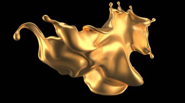 Şatafatlı, güzel altın kaplama. 3d illüstrasyon, 3d canlandırma.