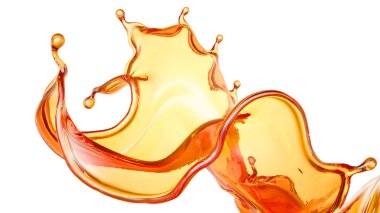 Bir tutam portakal suyu. 3d illüstrasyon, 3d canlandırma.