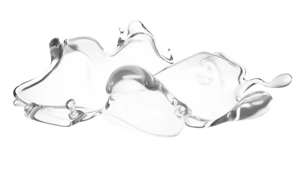 Ett klart stänk vatten. 3D-illustration, 3D-återgivning. — Stockfoto