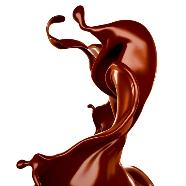 Um pouco de chocolate escuro. Ilustração 3d, renderização 3d . — Fotografia de Stock