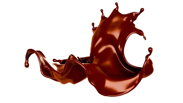 Un goccio di cioccolato fondente. Illustrazione 3d, rendering 3d . — Foto Stock