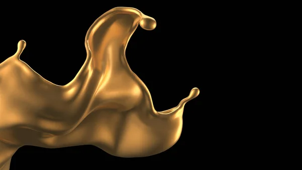 Πολυτέλεια όμορφη βουτιά χρυσού. 3D απεικόνιση, 3d απόδοση. — Φωτογραφία Αρχείου