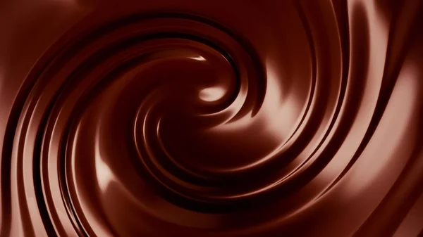 Splash, un flusso di cioccolato. Illustrazione 3d, rendering 3d . — Foto Stock