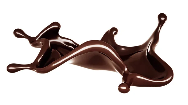 Un goccio di cioccolato fondente. Illustrazione 3d, rendering 3d . — Foto Stock