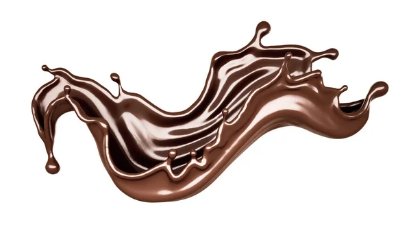 Um pouco de chocolate escuro. Ilustração 3d, renderização 3d . — Fotografia de Stock