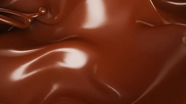 Спліш, струмок шоколаду. 3d ілюстрація, 3d візуалізація . — стокове фото