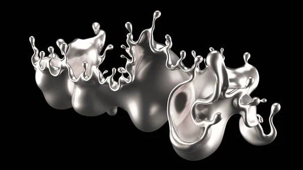 Πιτσιλιές ασήμι. 3D απεικόνιση, 3d απόδοση. — Φωτογραφία Αρχείου