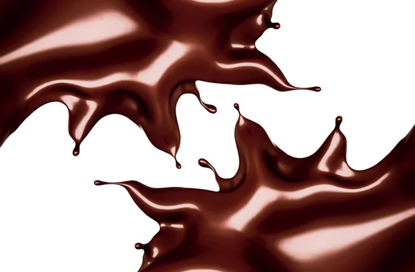 Un goccio di cioccolato fondente. Illustrazione 3d, rendering 3d . — Foto Stock