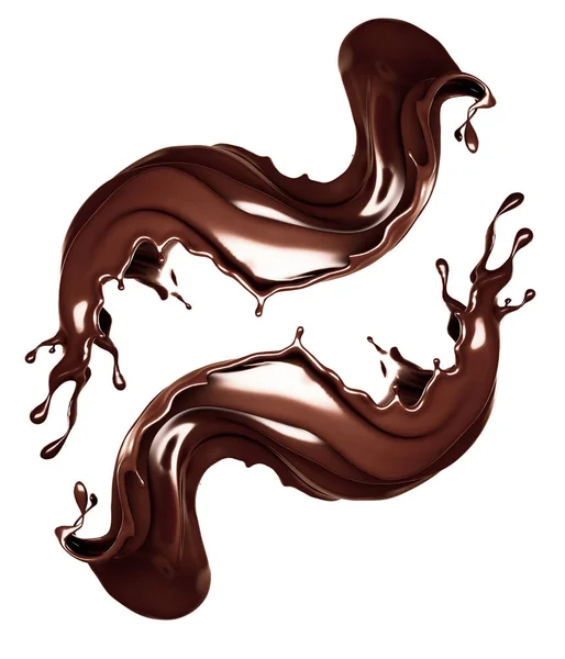 Un goccio di cioccolato fondente. Illustrazione 3d, rendering 3d . — Foto Stock