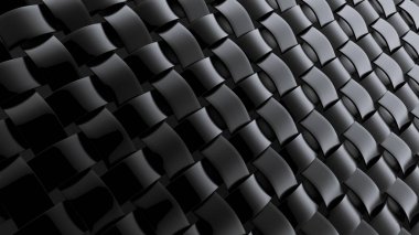 Örgü ören siyah bir arkaplan. 3d illüstrasyon, 3d canlandırma.