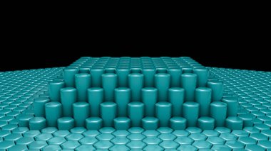 Turkuaz altıgen arka plan. 3d illüstrasyon, 3d canlandırma.