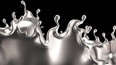 Su gümüşü. 3d illüstrasyon, 3d canlandırma.
