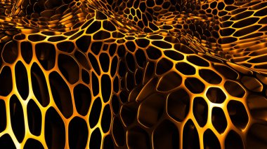 Altın metal arka plan. 3d illüstrasyon, 3d canlandırma.