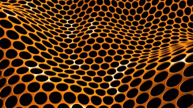 Altın metal arka plan. 3d illüstrasyon, 3d canlandırma.