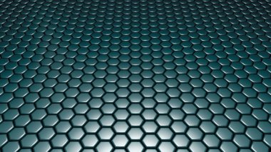 Yeşil altıgen arka plan. 3d illüstrasyon, 3d canlandırma.