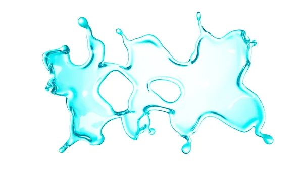 Une éclaboussure bleue d'eau. Illustration 3d, rendu 3d . — Photo