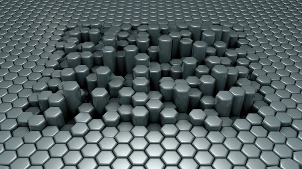 Grön hexagon bakgrund. 3D-illustration, 3D-återgivning. — Stockfoto