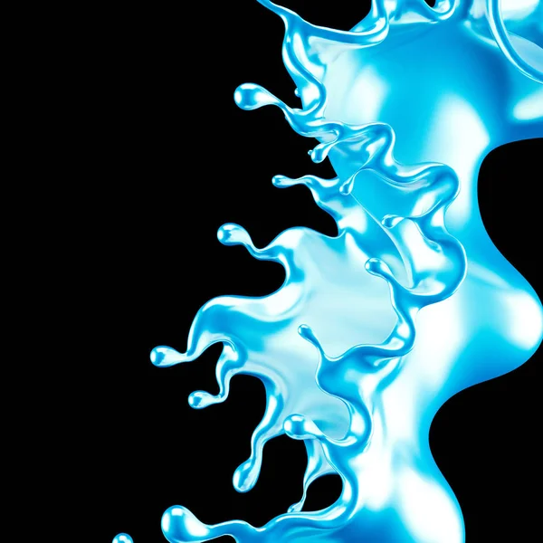 A splash of metal. 3d illustration, 3d rendering. — 스톡 사진