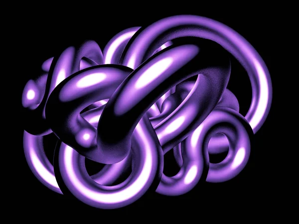 蛇的黑色背景。 3D说明，3D渲染. — 图库照片