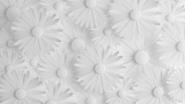 Flor de papel sobre um fundo branco. Ilustração 3d, renderização 3d . — Fotografia de Stock