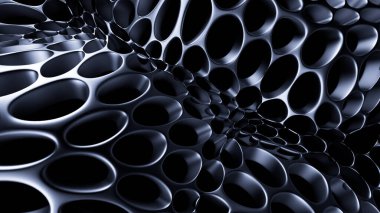 Metalik siyah zemin. 3d illüstrasyon, 3d canlandırma.