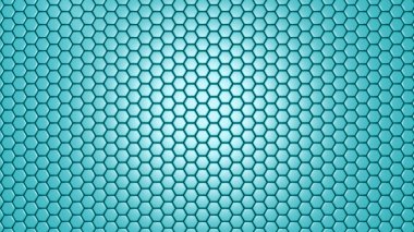 Turkuaz altıgen arka plan. 3d illüstrasyon, 3d canlandırma.