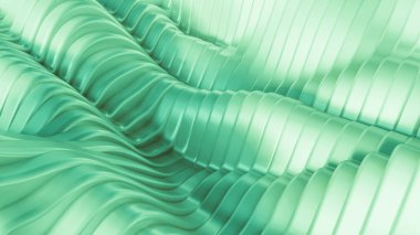 Çizgileri olan yeşil arkaplan. 3d illüstrasyon, 3d canlandırma.