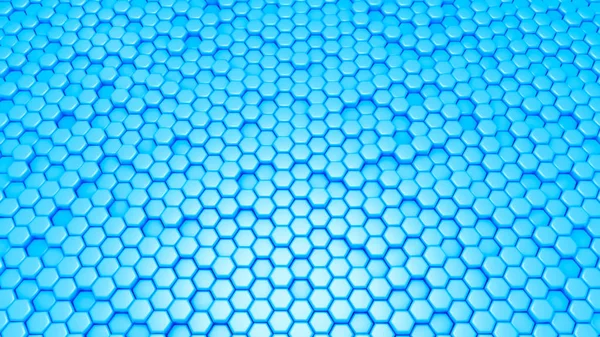 Blå hexagon bakgrund. 3D-illustration, 3D-återgivning. — Stockfoto