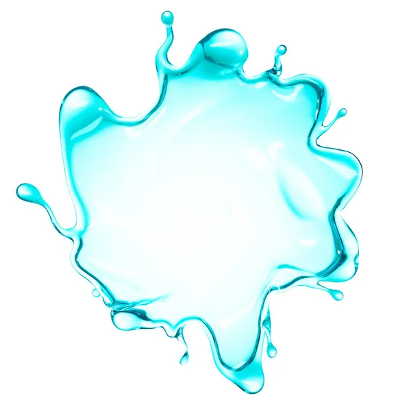 Une éclaboussure bleue d'eau. Illustration 3d, rendu 3d . — Photo