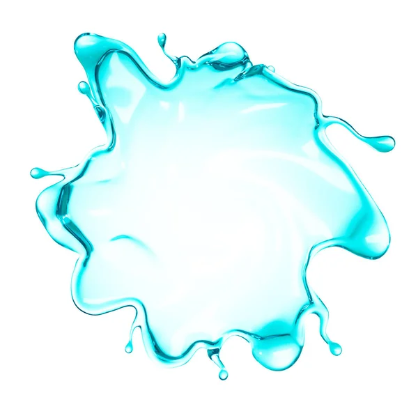 Une éclaboussure bleue d'eau. Illustration 3d, rendu 3d . — Photo