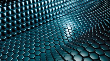 Yeşil altıgen arka plan. 3d illüstrasyon, 3d canlandırma.