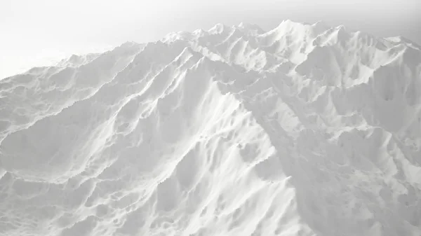 Weißer Hintergrund mit Relief und Bergen. 3D Illustration, 3D Rendering. — Stockfoto