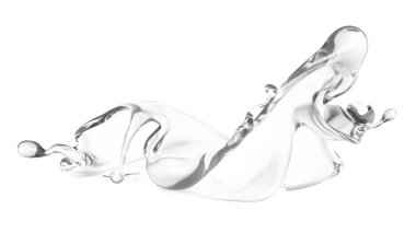 Temiz bir su damlası. 3d görüntüleme, 3d illüstrasyon.